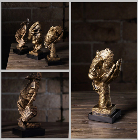 Modern Gold Abstract Art Sculpture
