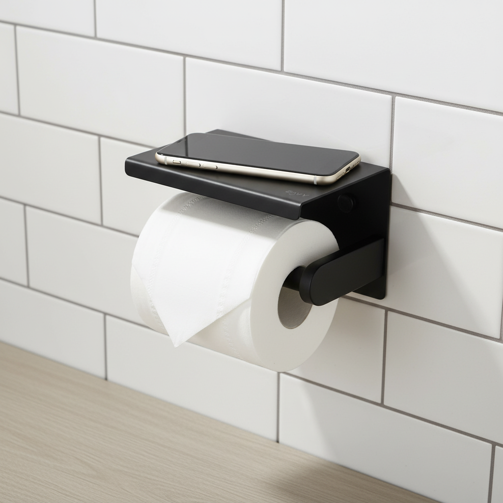 Space-Saving Wall-Mounted Toilet Storage Rack