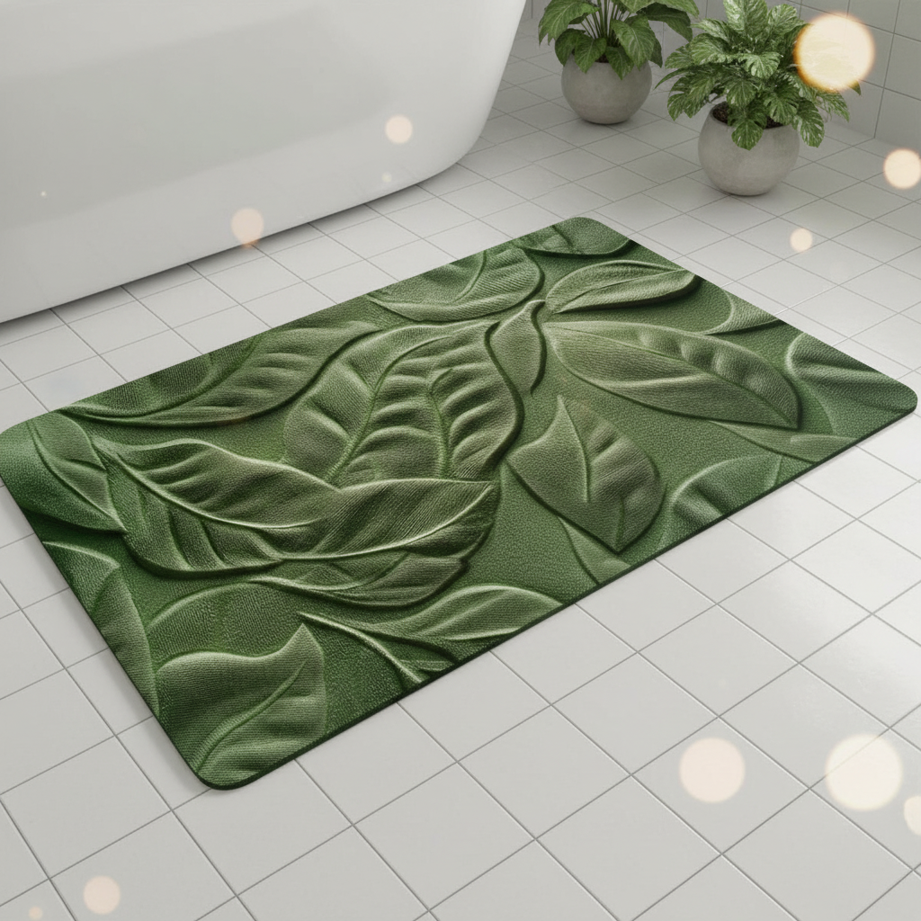 Leaf-Shaped Quick-Dry Bath Mat