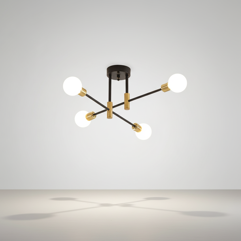 Elegant Black and Gold Chandelier - Luxurious Lighting Fixture