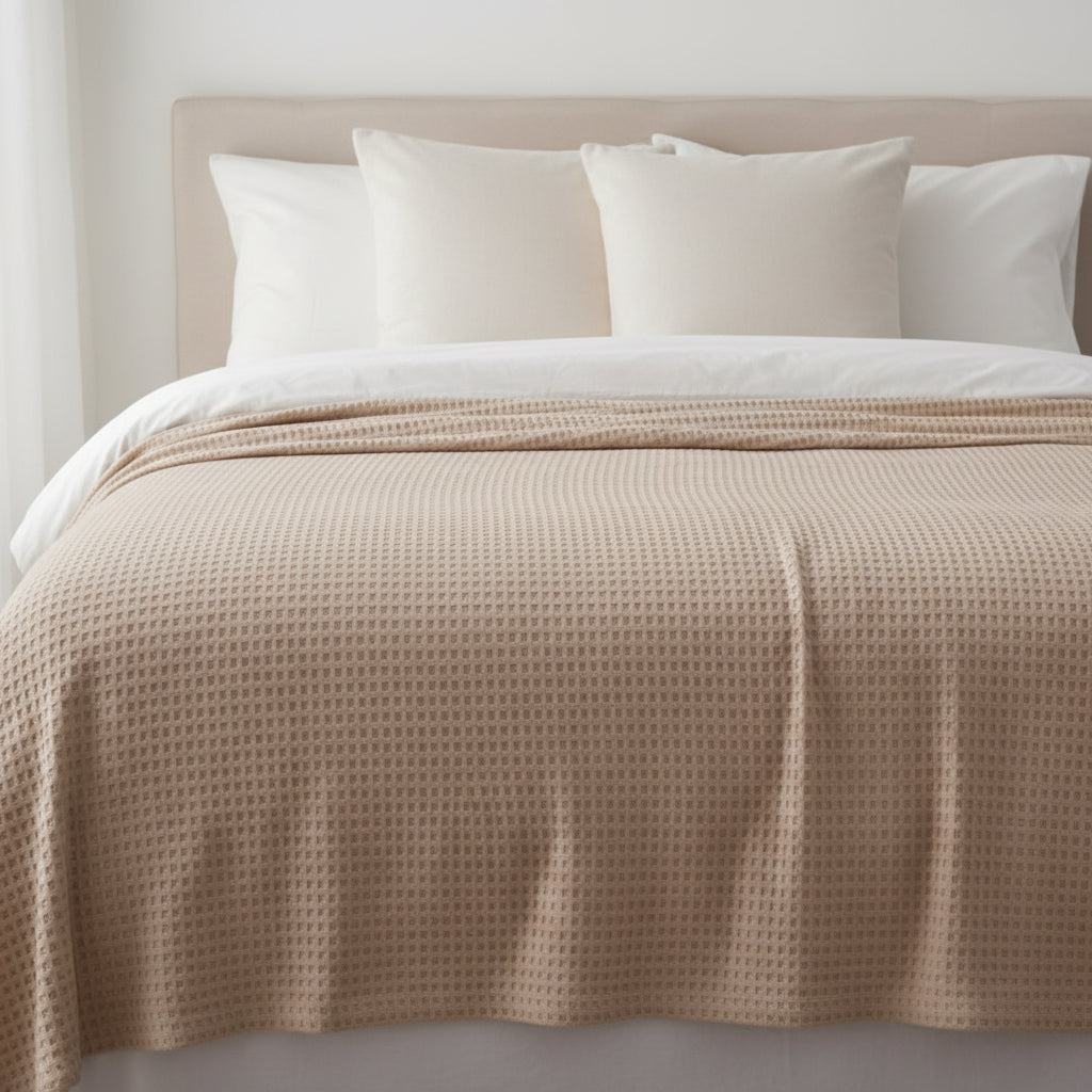 BreezeComfort - Year-Round Waffle Knit Throw Blanket