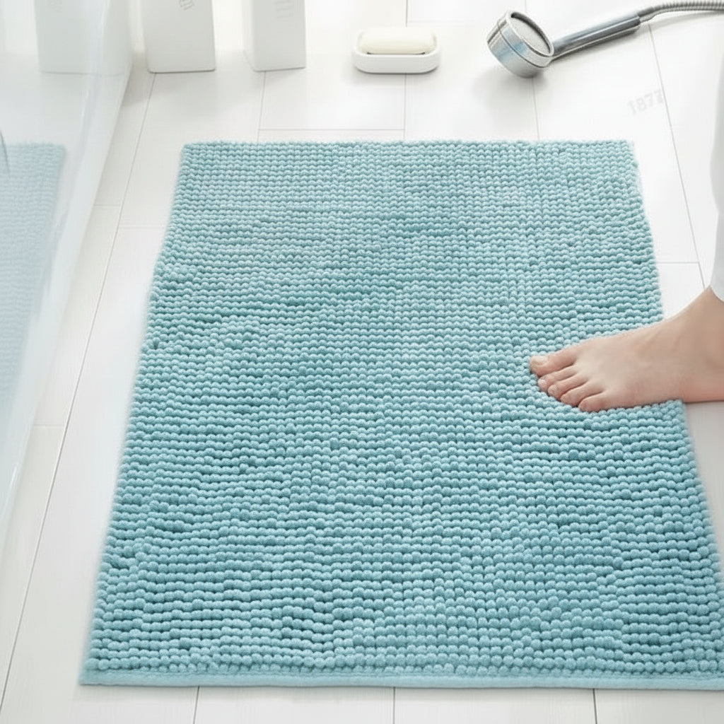 CozyNest Chenille Non-Slip Bath Mat for Comfort & Safety