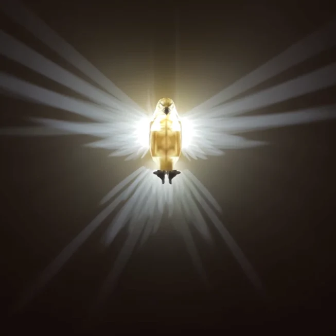 Wall Lamp with Luminous Wings Design