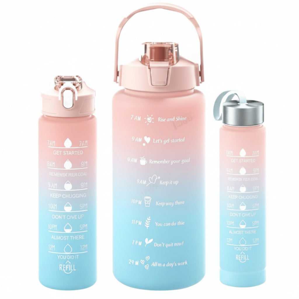 AquaGlow – Stylish Gradient Water Bottle with Straw