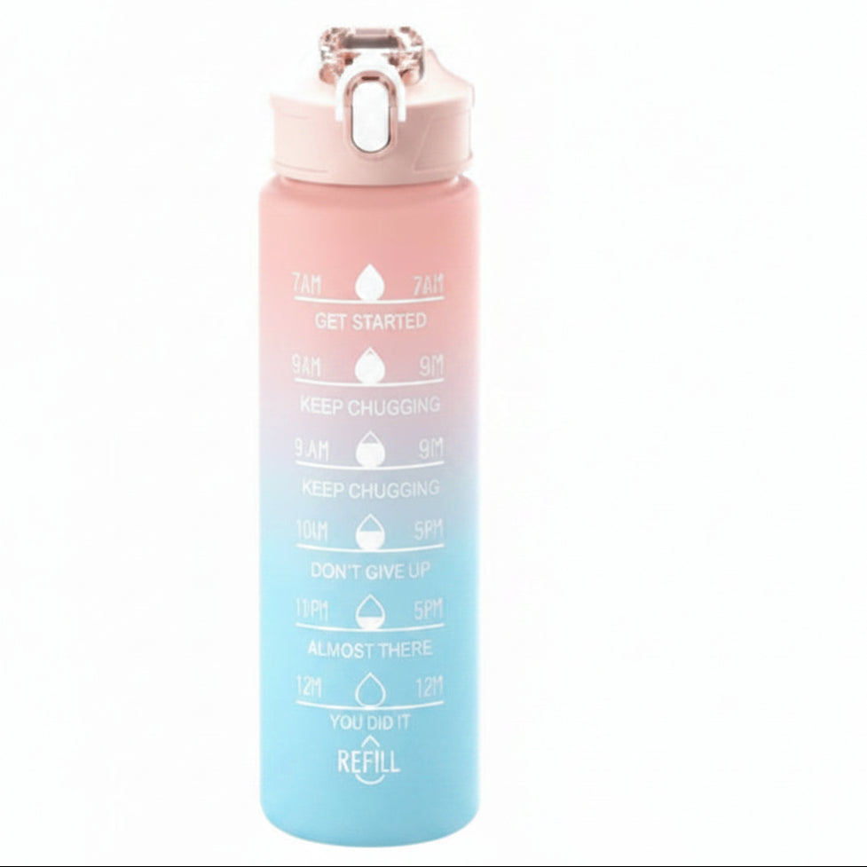 AquaGlow – Stylish Gradient Water Bottle with Straw