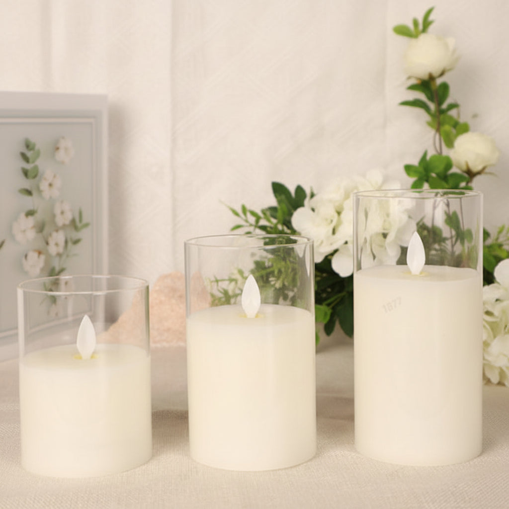 LUMINA - Chic Ivory LED Pillar Candle Collection for Safe Ambiance