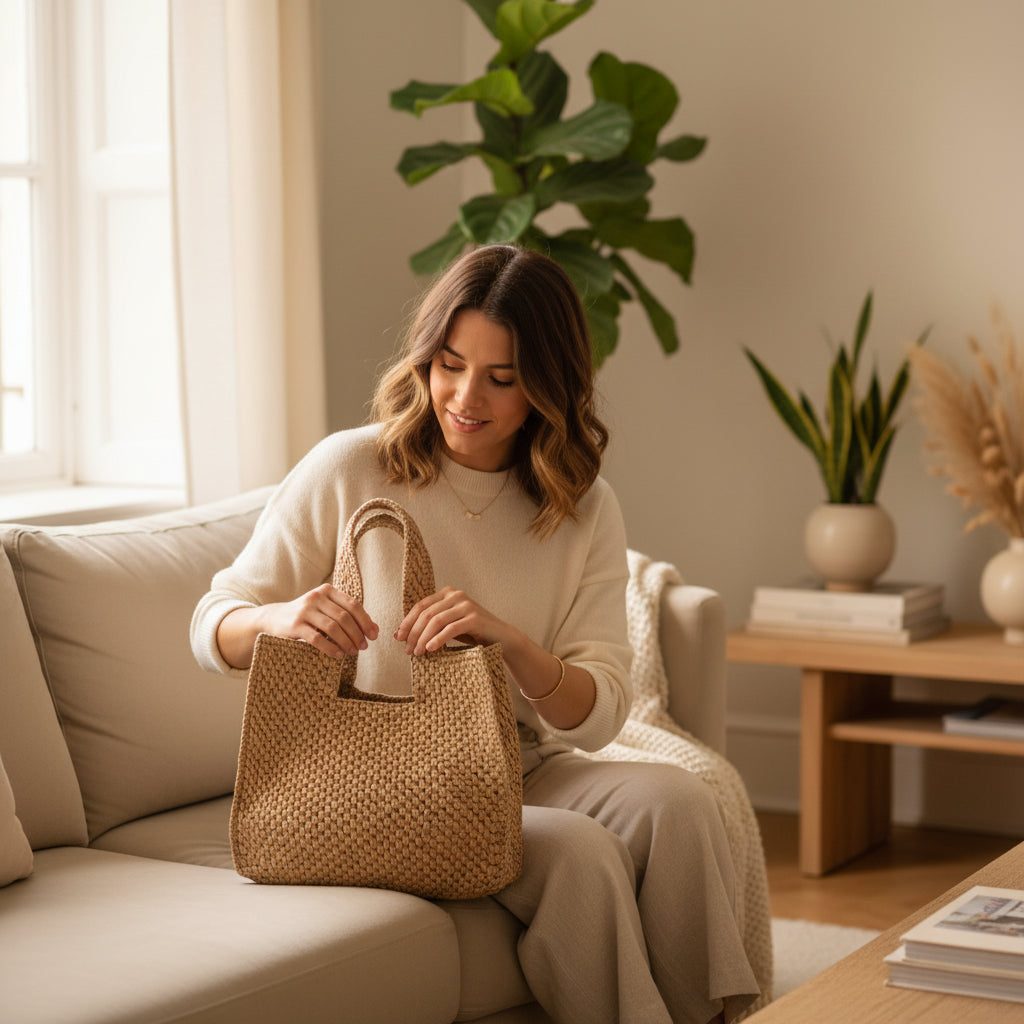 Seaside Chic – Artisan Woven Beach Tote Bag