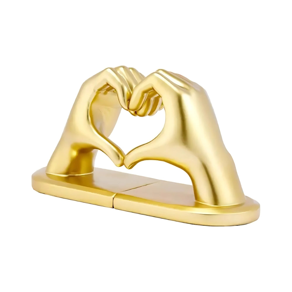 Heart-Shaped Resin Bookends: Hand-In-Hand Sculpture Set