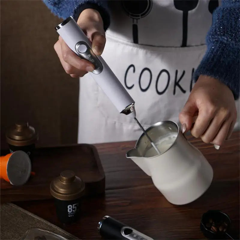 BrewMaster Electric Milk Frother & Whisk | USB Rechargeable Handheld Foam Maker for Lattes, Cappuccinos, and More