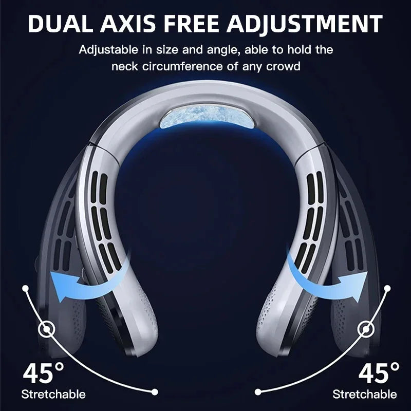 BreezeBand Rechargeable Hands-Free Neck Fan | 8000mAh Portable Cooling Solution