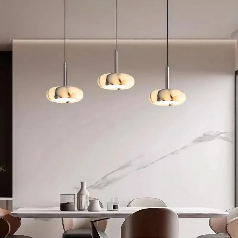 Artistic Marble-Effect LED Pendant Light for Elegant Spaces
