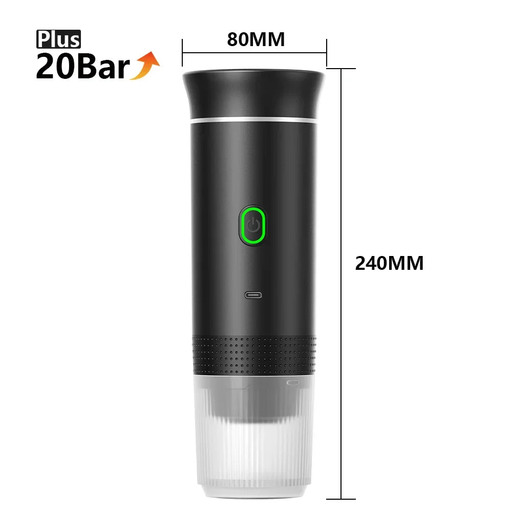 Compact Wireless Espresso Brewer | 20-Bar Pressure & USB Rechargeable