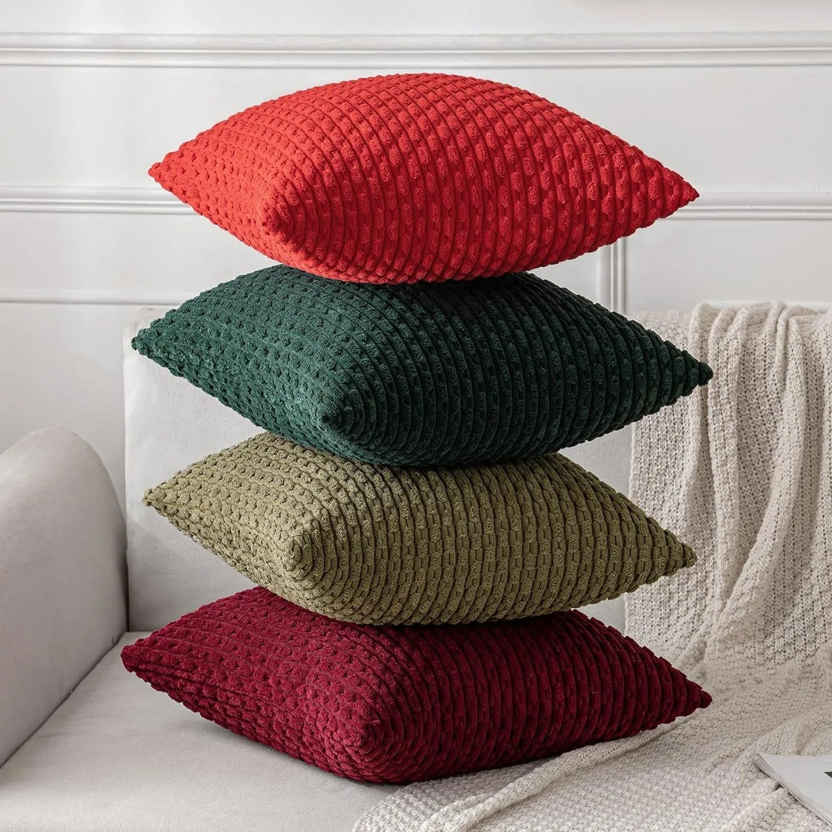 Bohemian Style Corduroy Pillow Covers