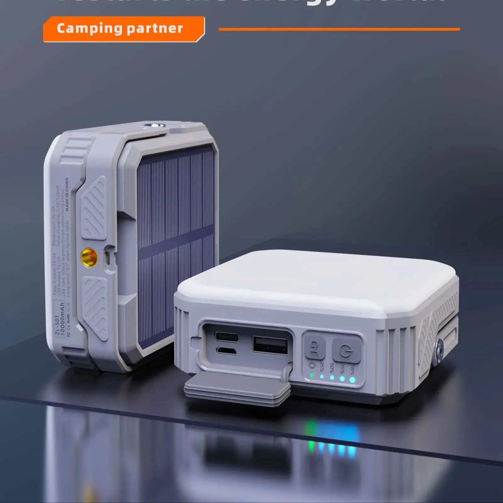 SunCharge Pro 15W Solar Power Bank with Integrated Lighting