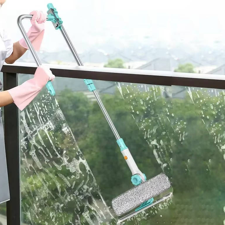 Extendable Window Cleaning Tool for High Reach Surfaces