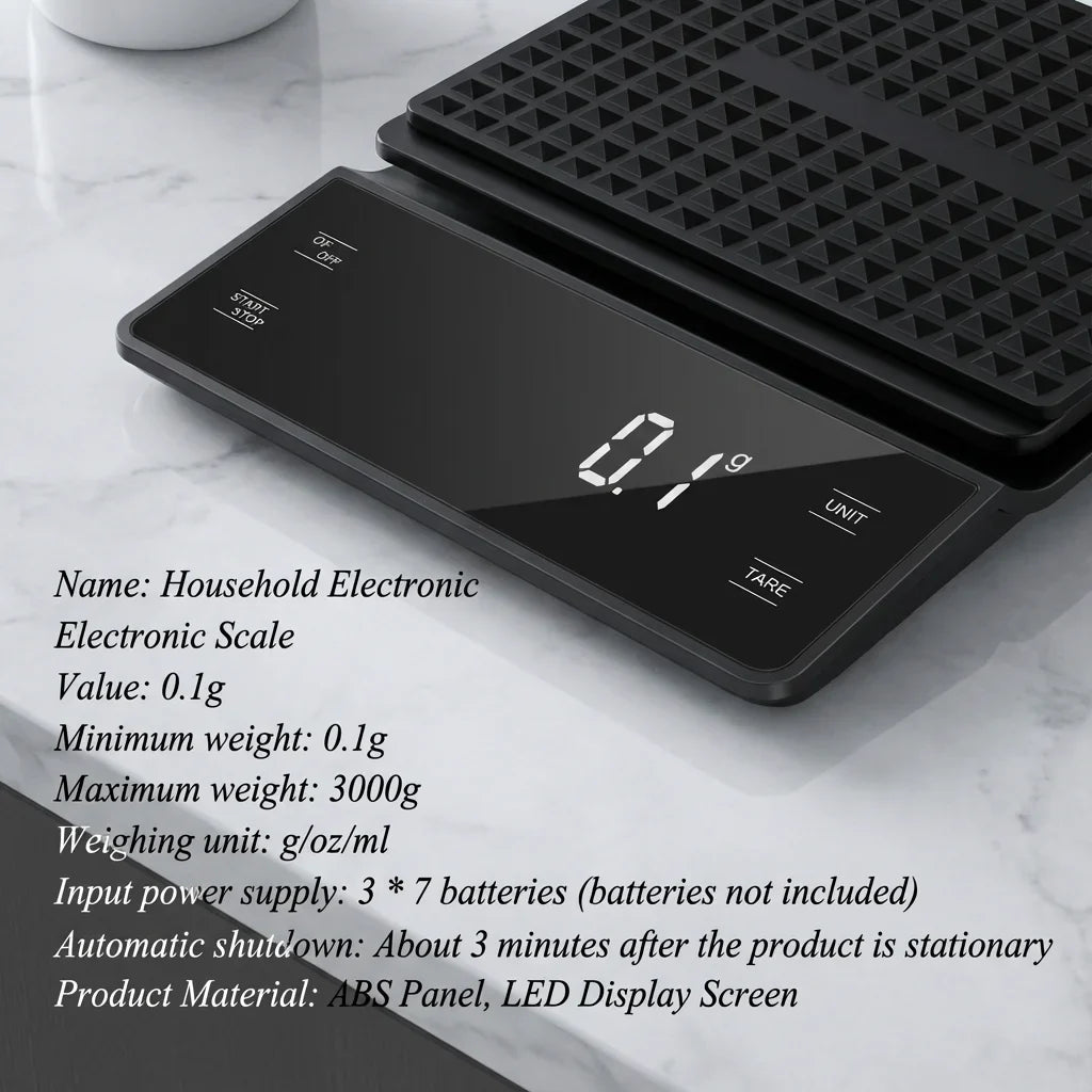 Precision Digital Coffee Scale with Timer & LCD Display