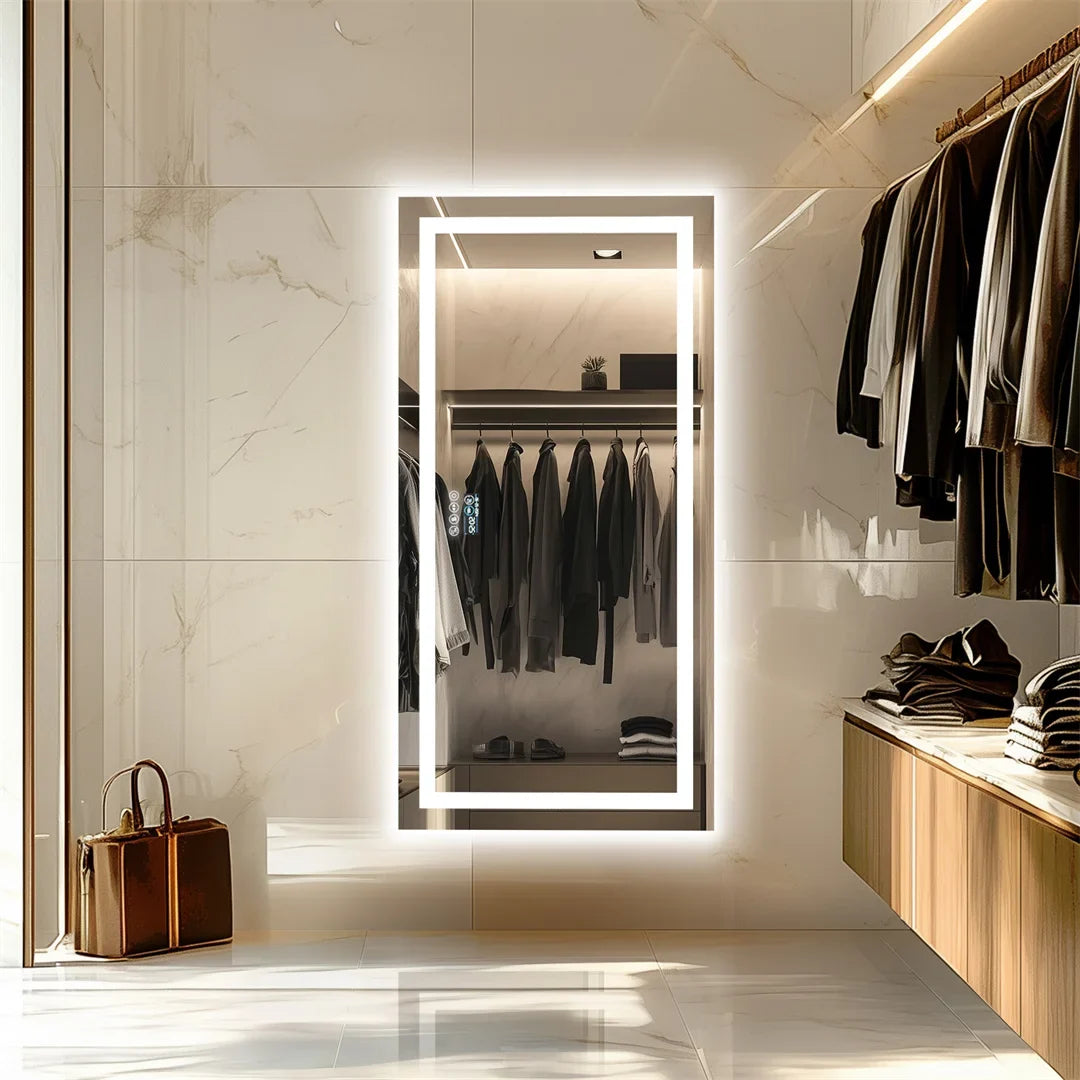 SmartGlow Bluetooth LED Bathroom Mirror 100x60cm – Anti-Fog Lighted Design