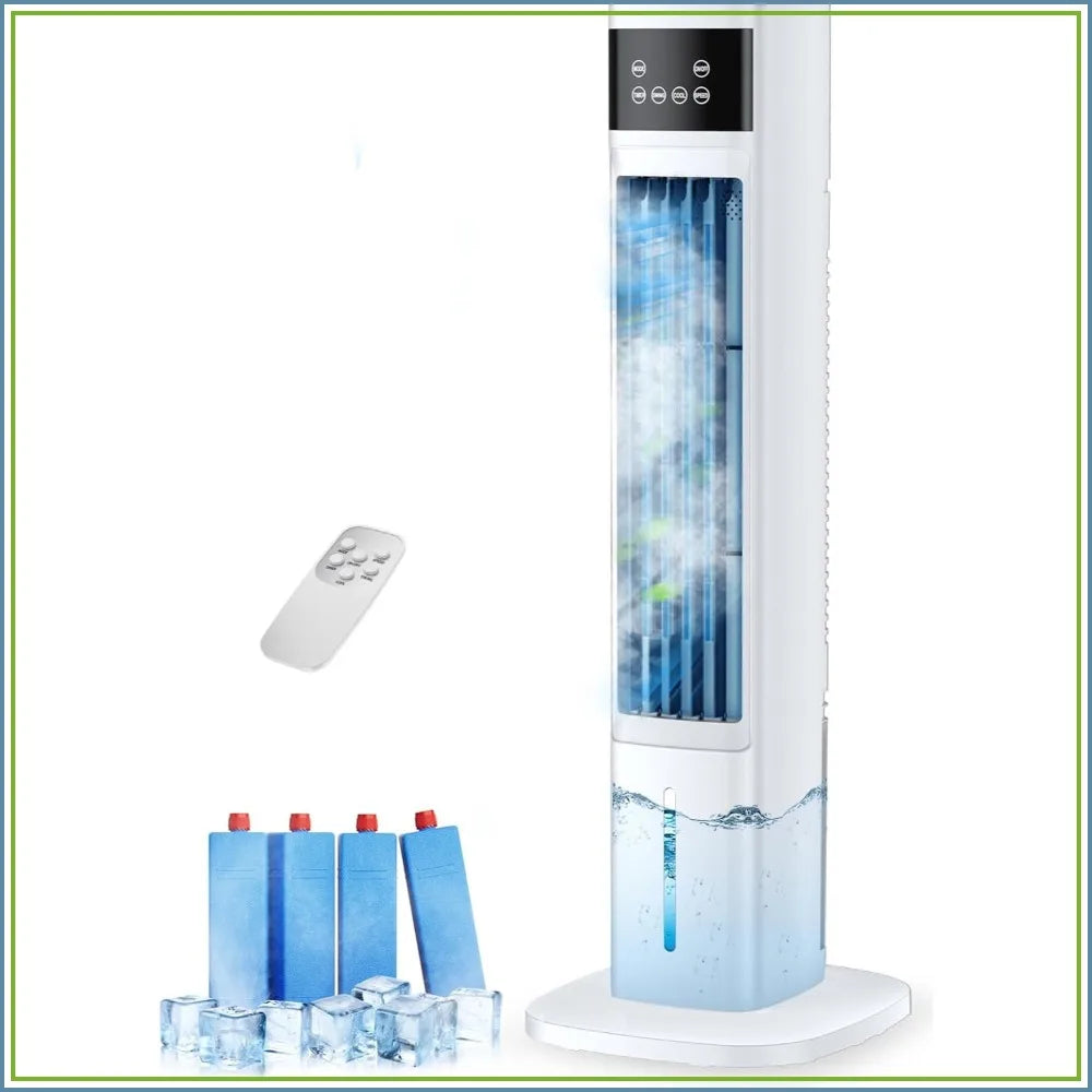 BreezeMate 3-in-1 Portable Evaporative Cooler – Whisper-Quiet Fan with 24-Hour Timer, 220V AC for Home & Office