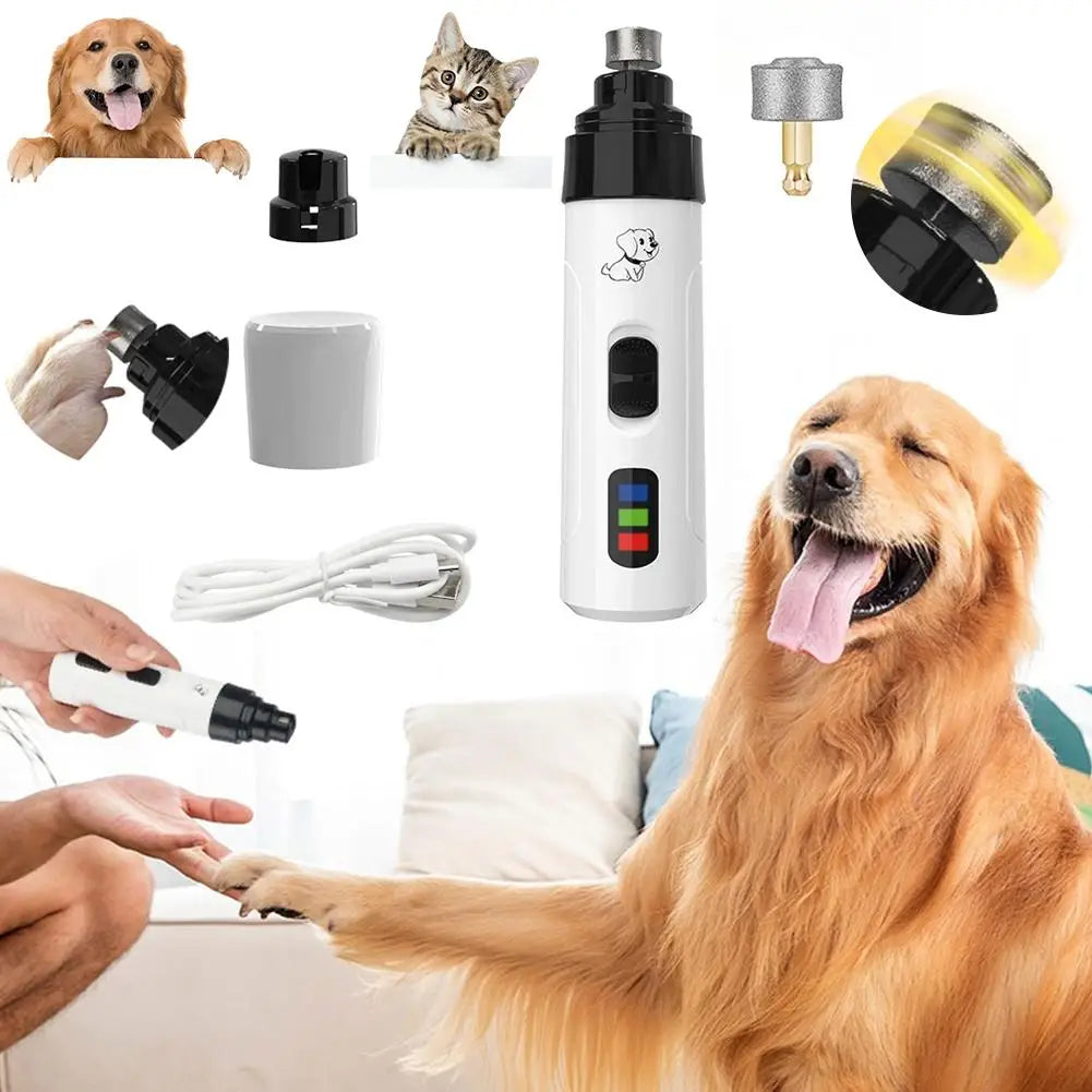 PawPerfect Rechargeable Nail Grinder – Quiet Grooming Tool for Dogs