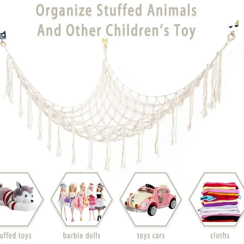 CozyNest – Artisan Toy Storage Net for Stylish Organization