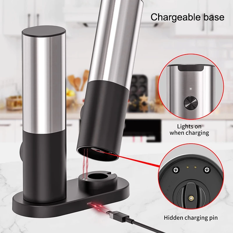 EasySavor – Rechargeable Electric Spice Grinder Set with Custom Grind Settings
