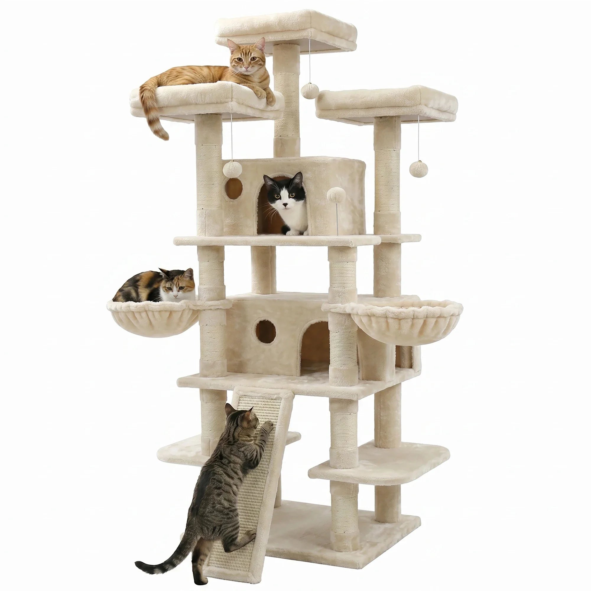 Feline Haven 4-Level Cat Tower | Spacious Indoor Climbing Structure
