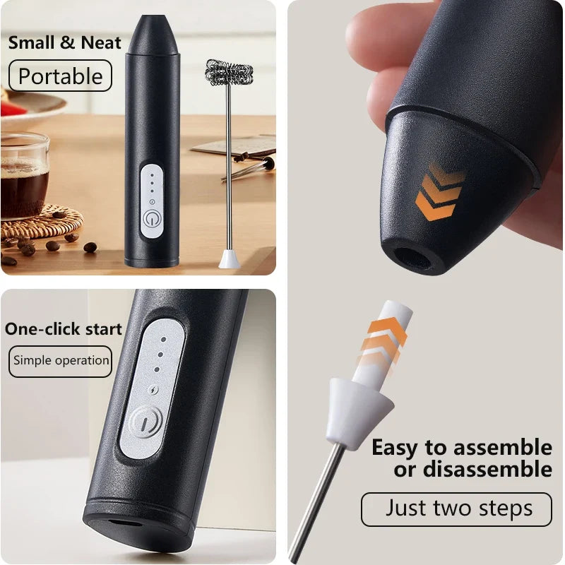 BrewMaster Electric Milk Whisker | USB Rechargeable Frother for Beverages