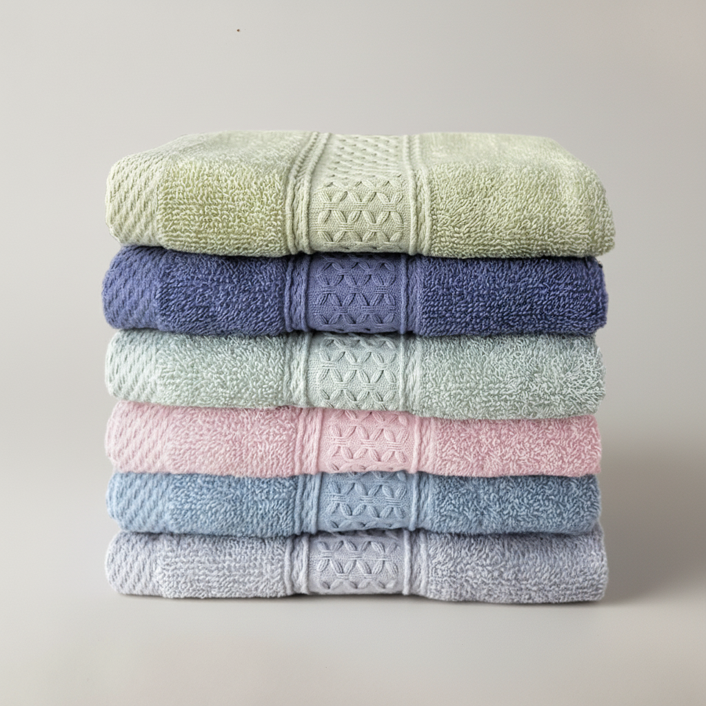 Set of Six Towels - Includes Washcloths