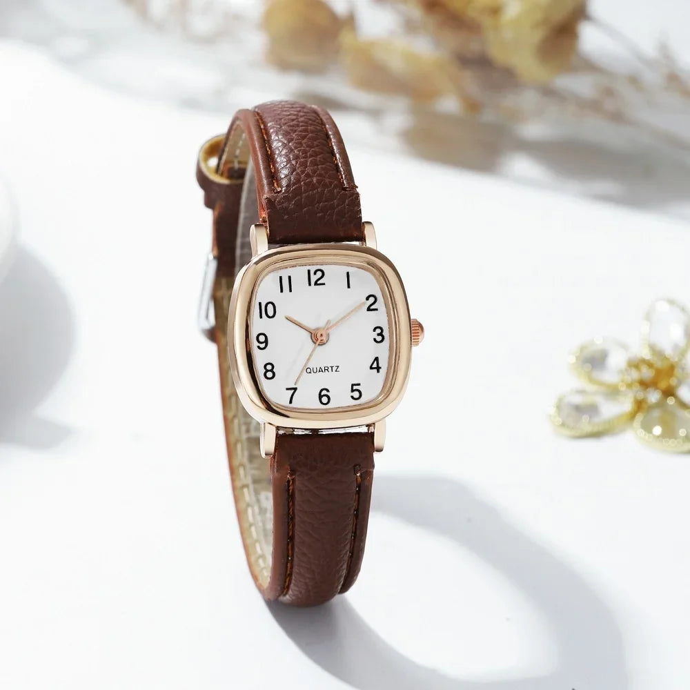 Sophisticated Women's Quartz Timepiece – Leather Strap Analog Watch