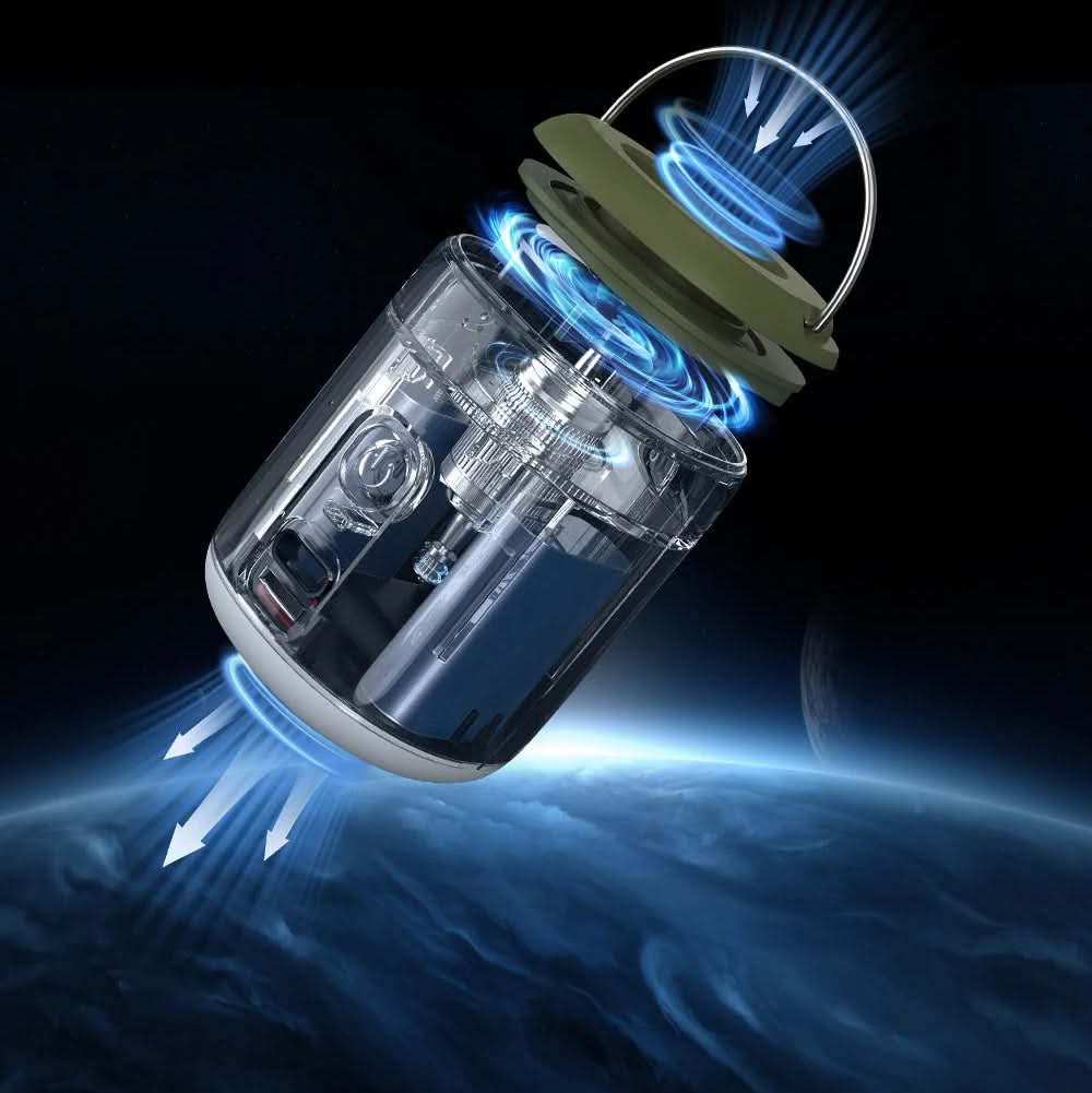 Compact Air Inflator with Integrated Camping Light