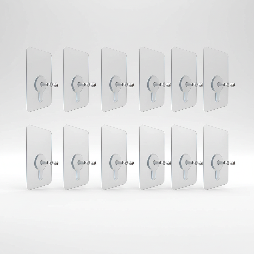 PVC Self-Adhesive Wall Hooks - Easy to Install Hook Strips