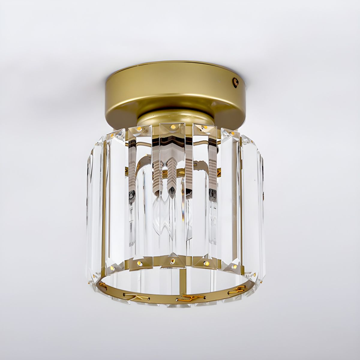 Crystal Semi-Flush Mount Ceiling Light Fixture