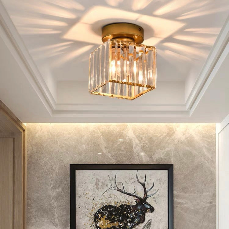 Crystal Semi-Flush Mount Ceiling Light Fixture