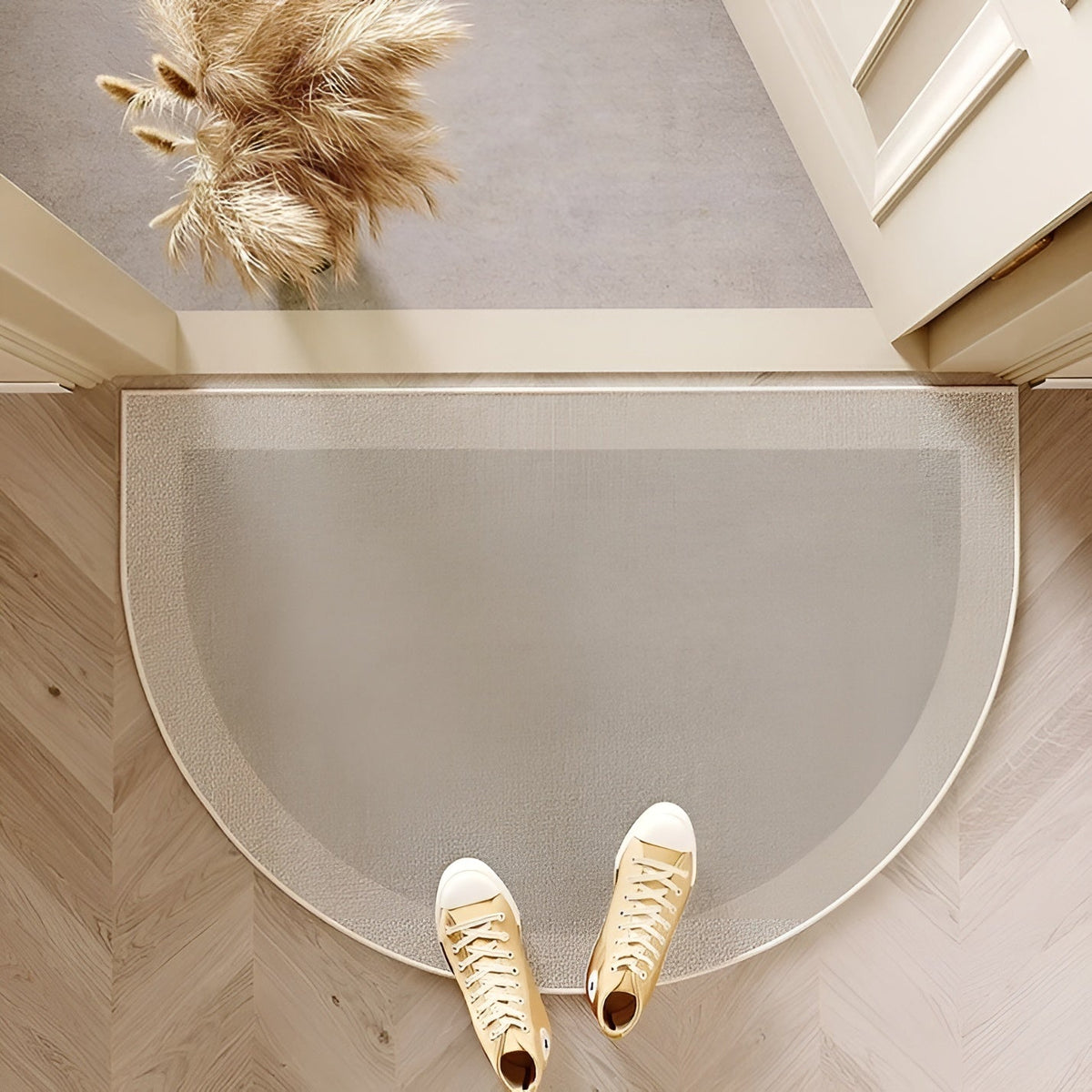 Elegant Half-Moon Entry Mat – Slip-Resistant and Dirt-Guarding