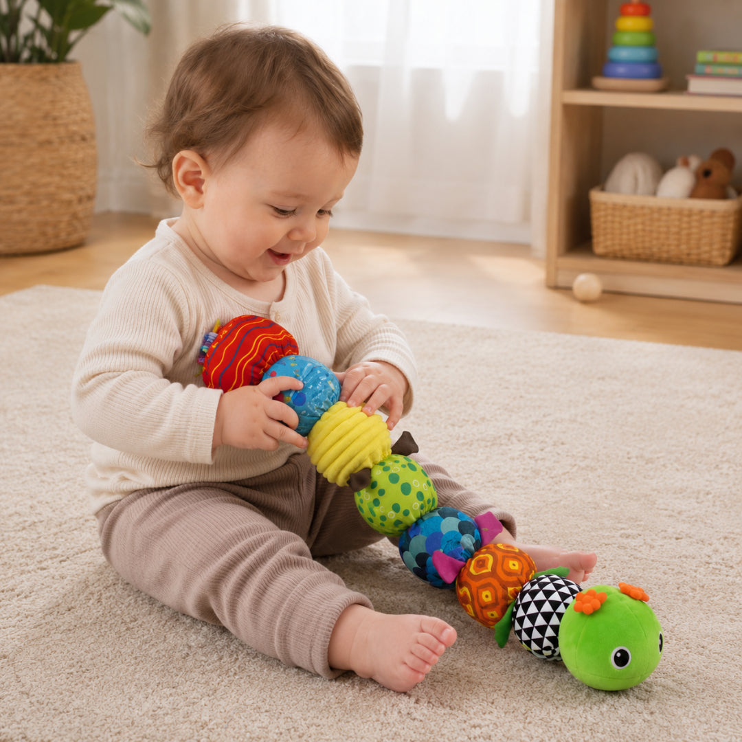 Colorful Plush Caterpillar Toy with Music for Early Learning