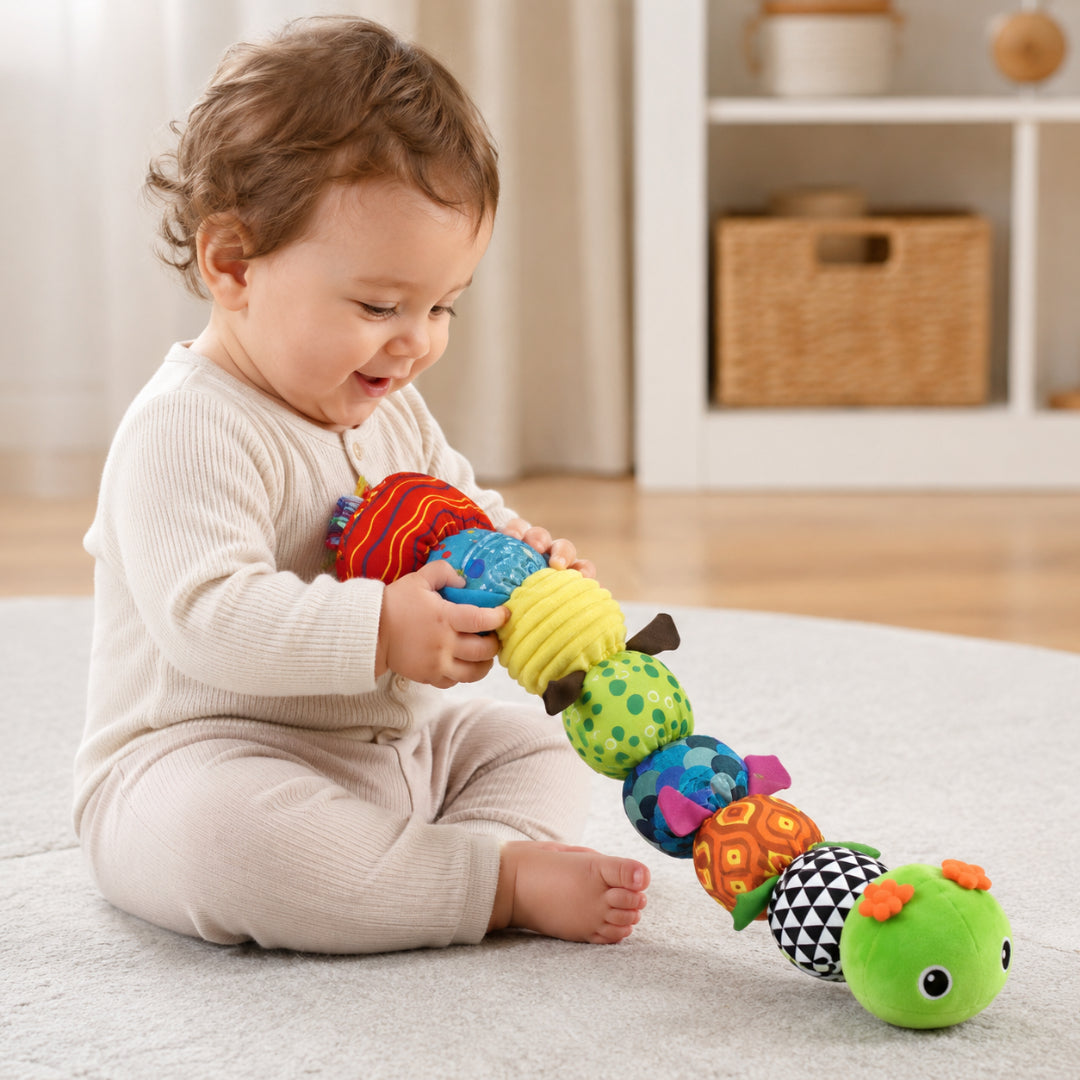 Colorful Plush Caterpillar Toy with Music for Early Learning