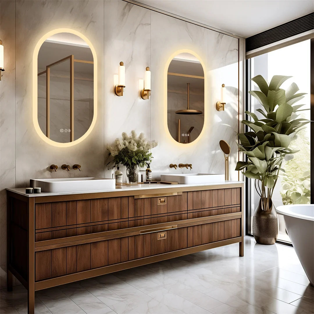 NovaGlow 36x24 Smart Backlit Mirror with Touch Dimming Feature