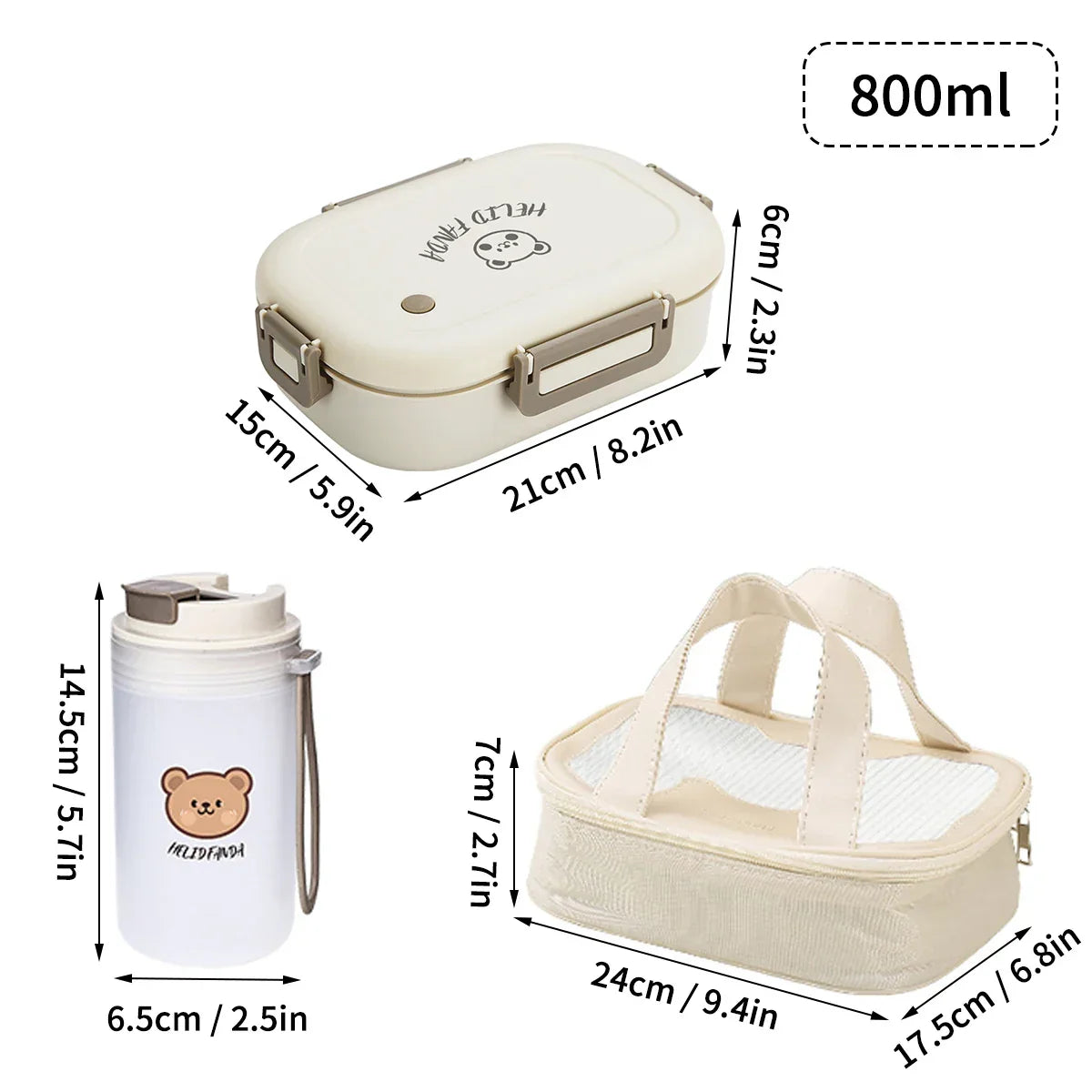 SmartLunch Organizer – 800ml, Three-Section Leak-Resistant Container