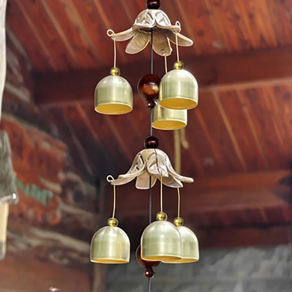LuxeTone Double Bell Wind Chime – Elegant Metal Decor for Any Space