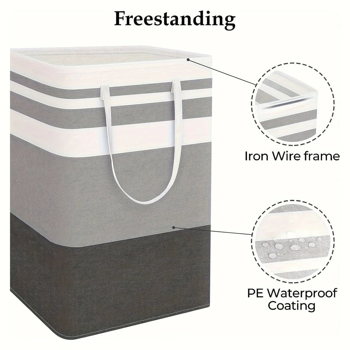 Collapsible 75L Laundry Basket with Handles – Large Storage Solution
