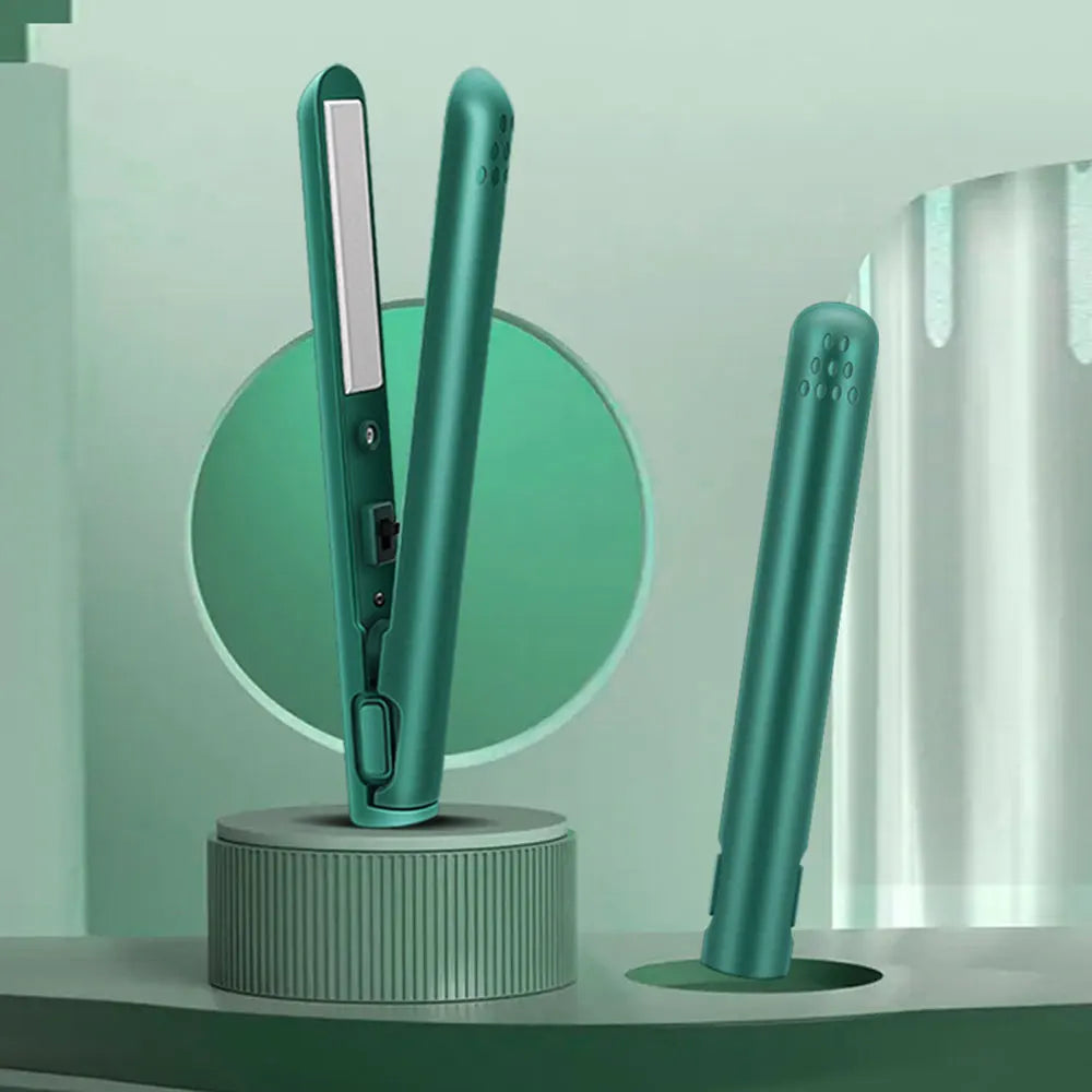 SleekEase Heated Hair Styler – Dual Temperature Compact Brush
