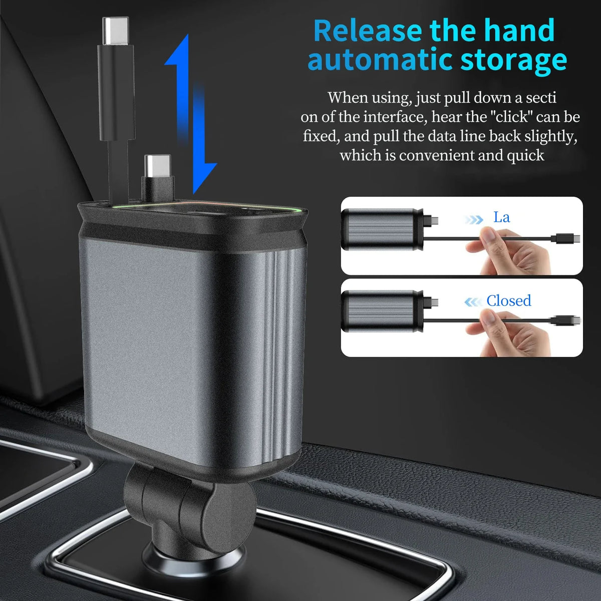 PowerPro 120W Multi-Device Car Charger with Dual Cables
