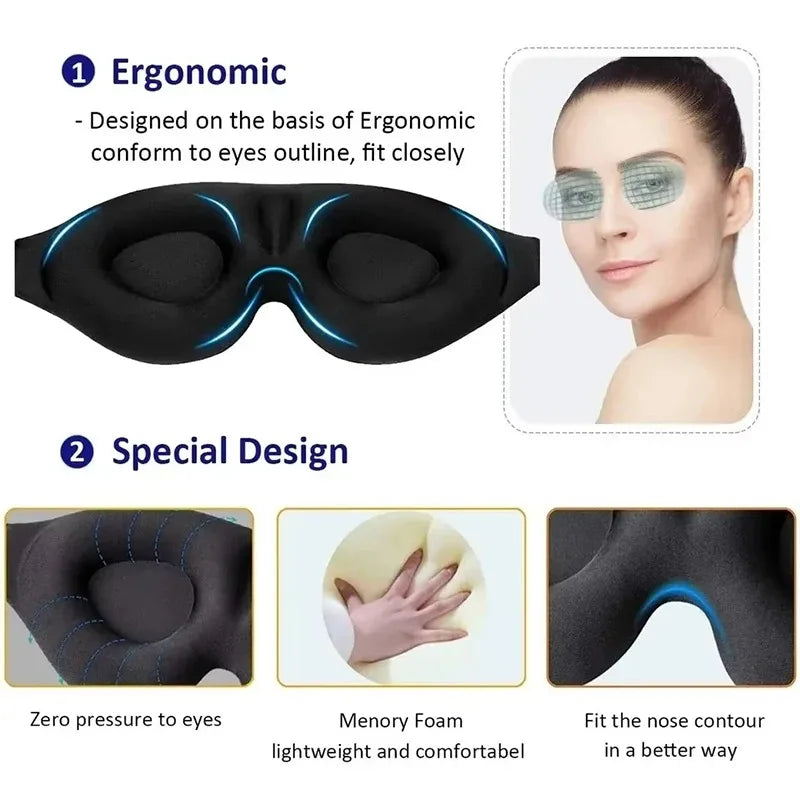 LunaShade Ergonomic 3D Sleep Mask – Ultimate Light Blocking Comfort