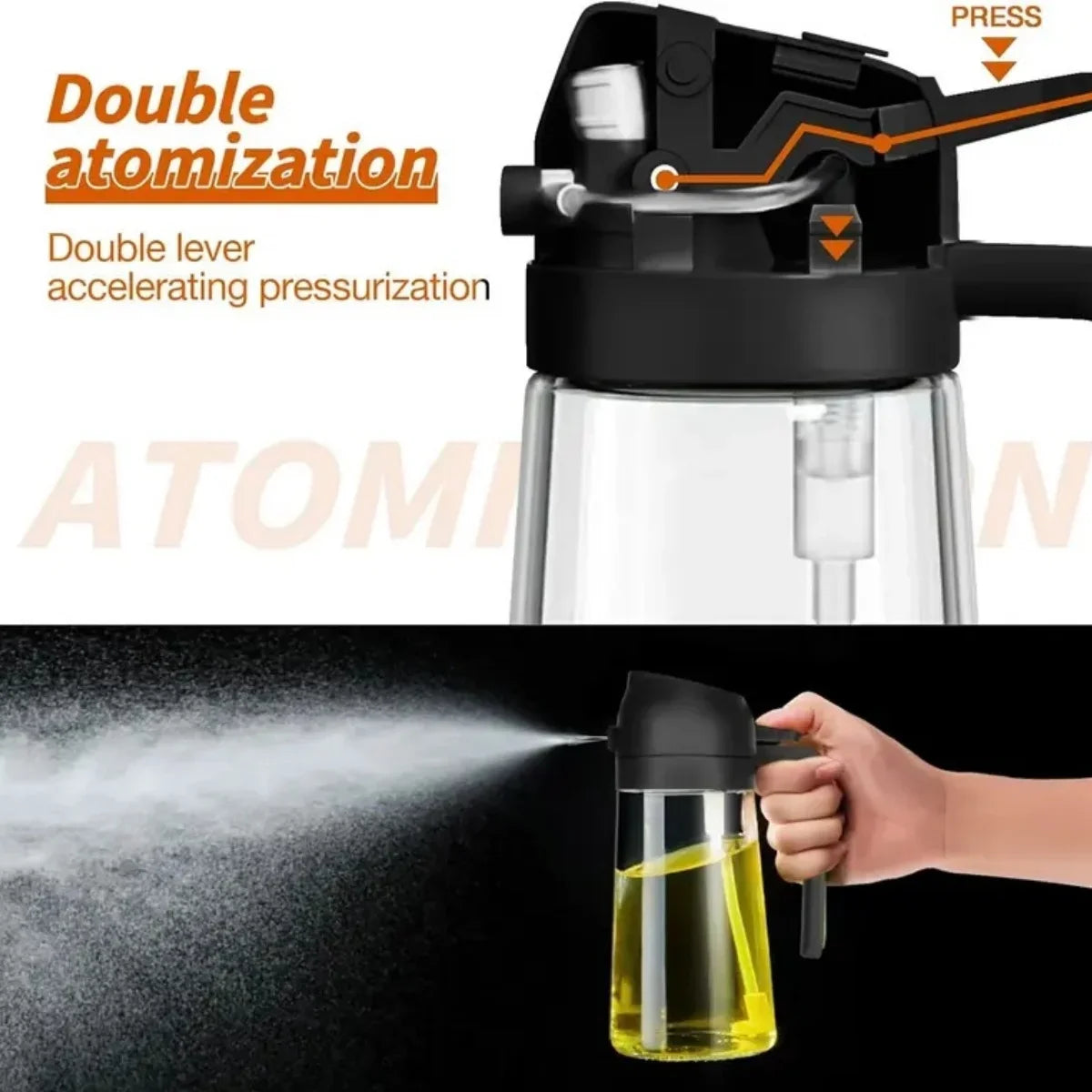 Dual-Function Glass Oil Dispenser – 470ml Refillable Bottle for Cooking