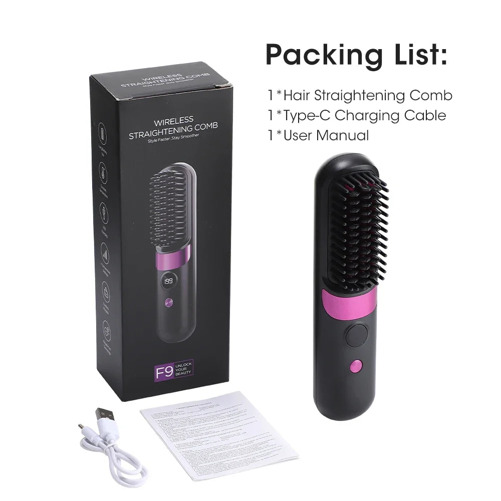Freestyle Ceramic Hair Straightening Brush – Rechargeable & Cordless