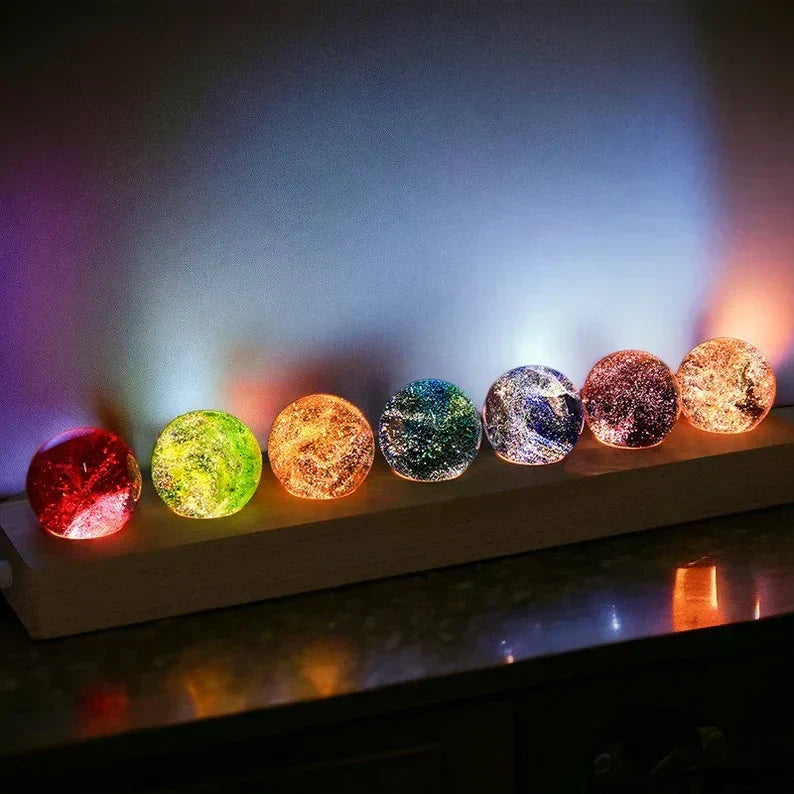 Crystal Ball Light Set with Seven Pieces - Aurasphere