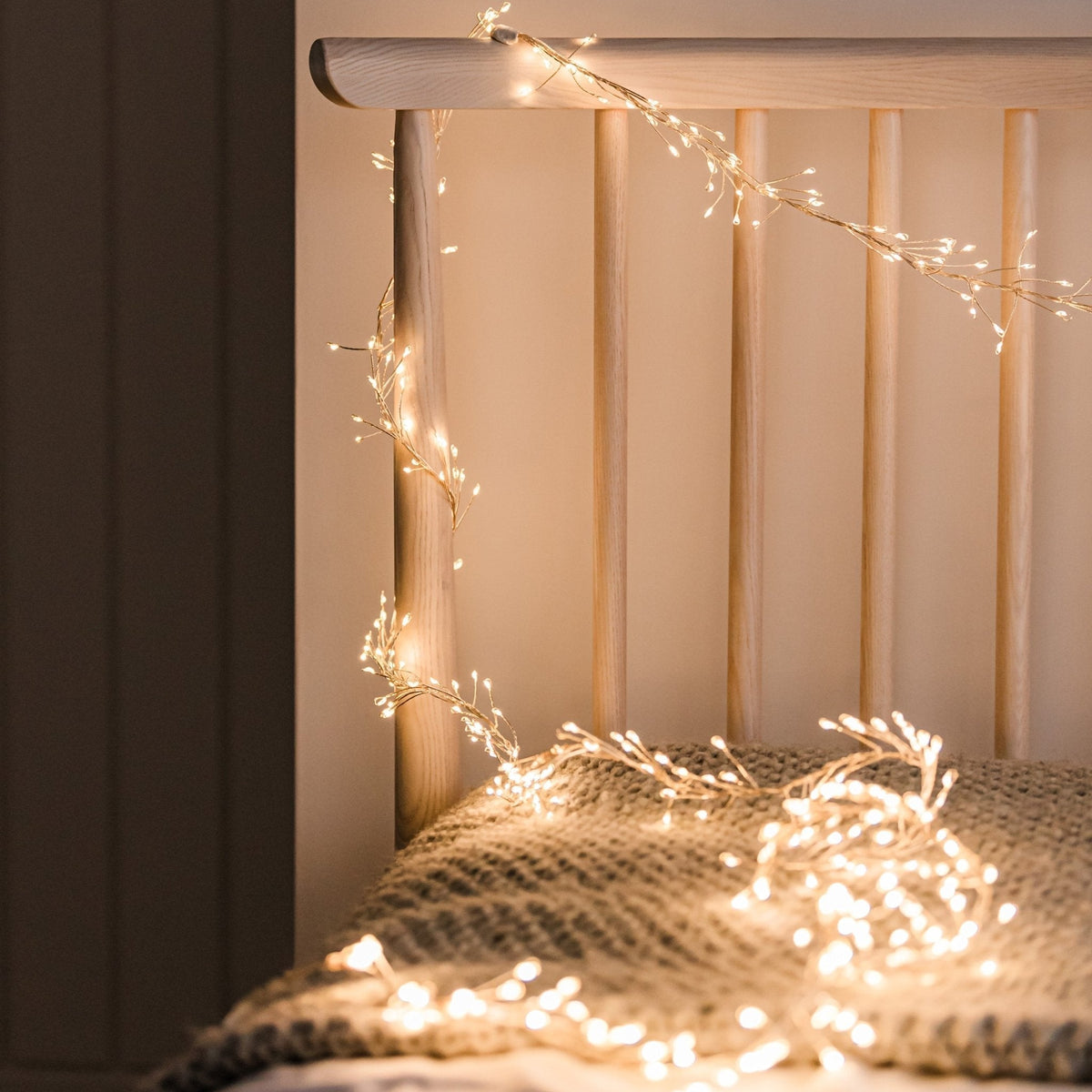 Warm White LED Twinkle Lights on Silver Wire for Indoor & Outdoor
