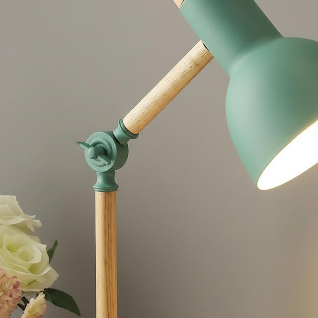 Wood and Metal Scandinavian Style Table Lamp