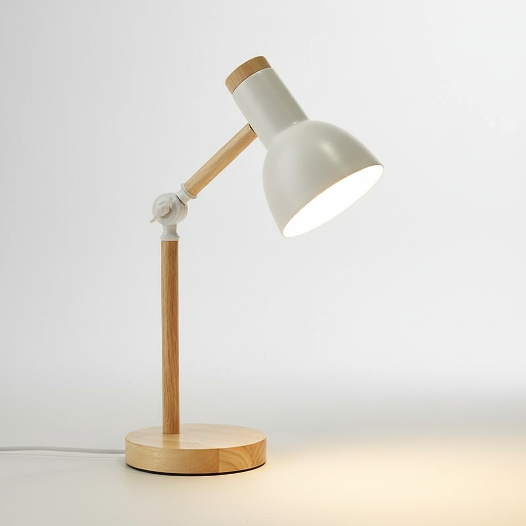 Wood and Metal Scandinavian Style Table Lamp
