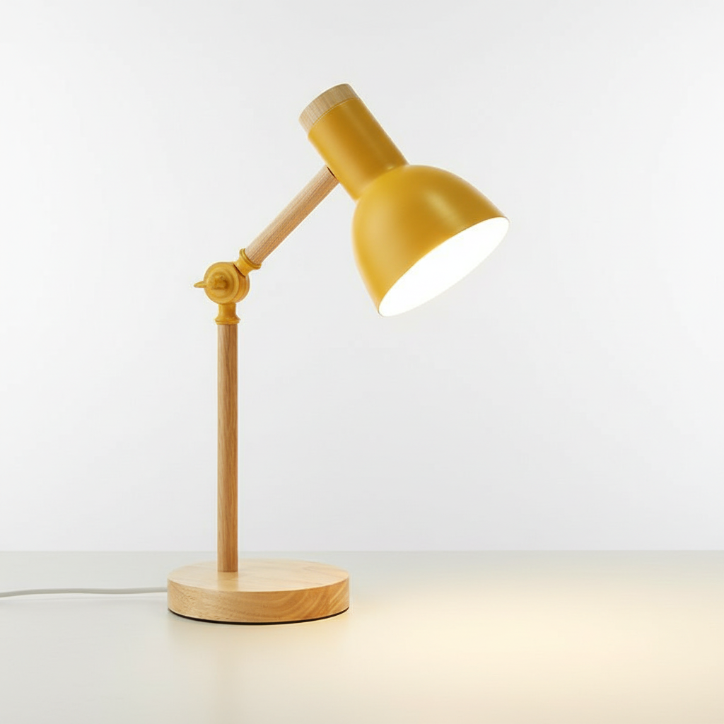 Wood and Metal Scandinavian Style Table Lamp